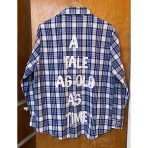 Disney X Cakeworthy Flannel Shirt Belle Beauty And Beast Tale Old As Time Sz M